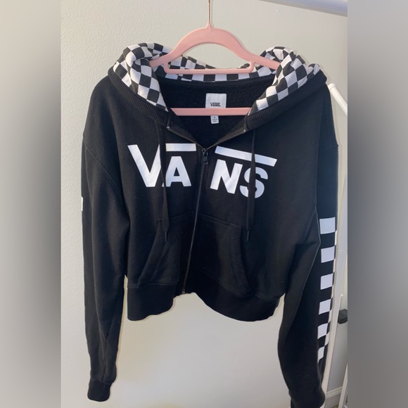 VANS black cropped zip up sweatshirt - Picture 1 of 4